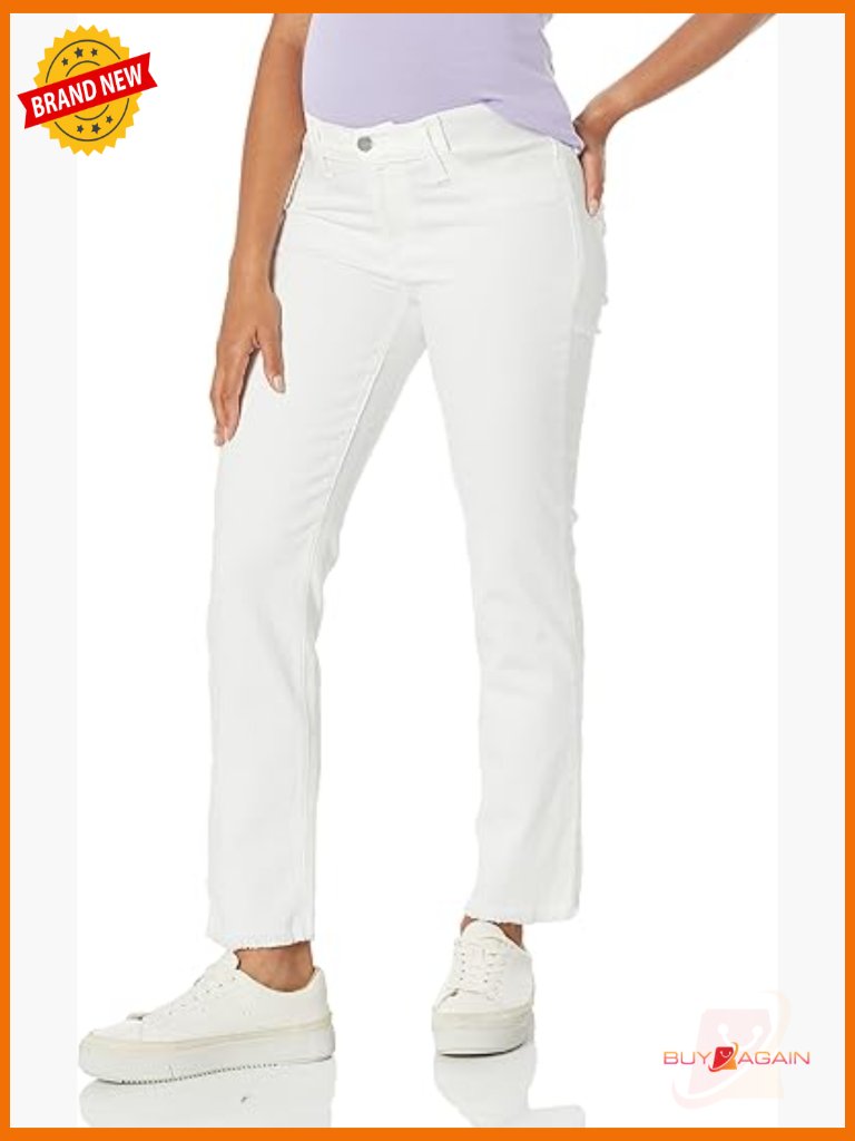 Maternity Cigarette Ankle Jeans, Slim Straight, Mid Rise, Stretch Cotton